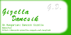 gizella dancsik business card